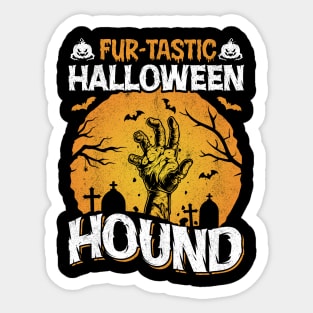 Waggin' & Witchin' Dog on Halloween Sticker